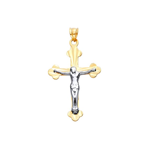 14K 2T DC Cross with Jesus