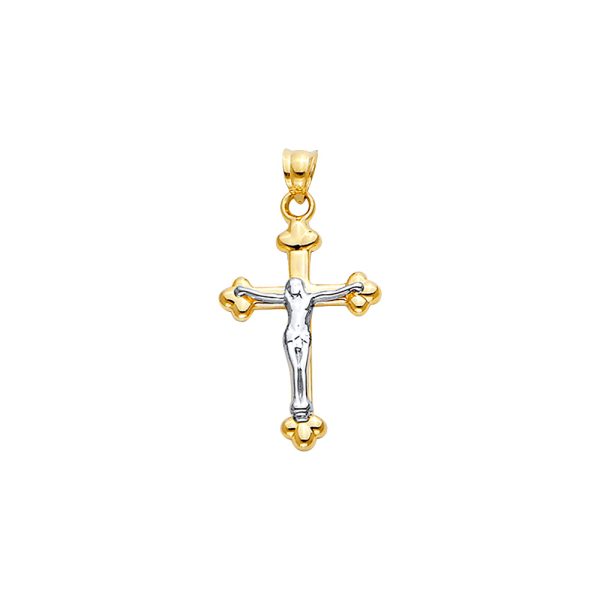 14K 2T Hollow Cross with Jesus