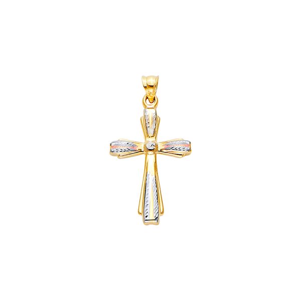 14K 3C Hollow Fancy Cross