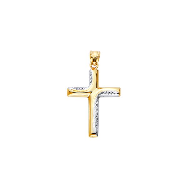 14K 2T Hollow Fancy Cross