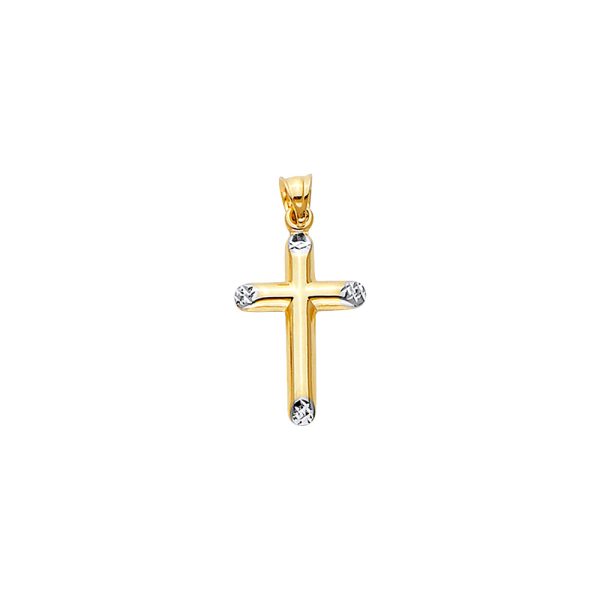 14K 2T Hollow Fancy Cross