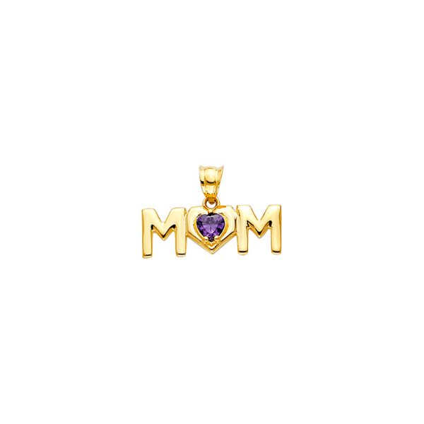 14KY Mom Pendant with CZ