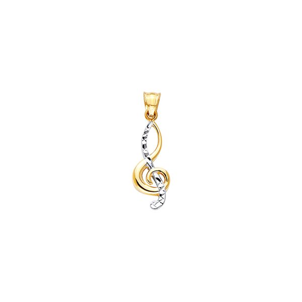 14K 2T DC Music Note Pendant