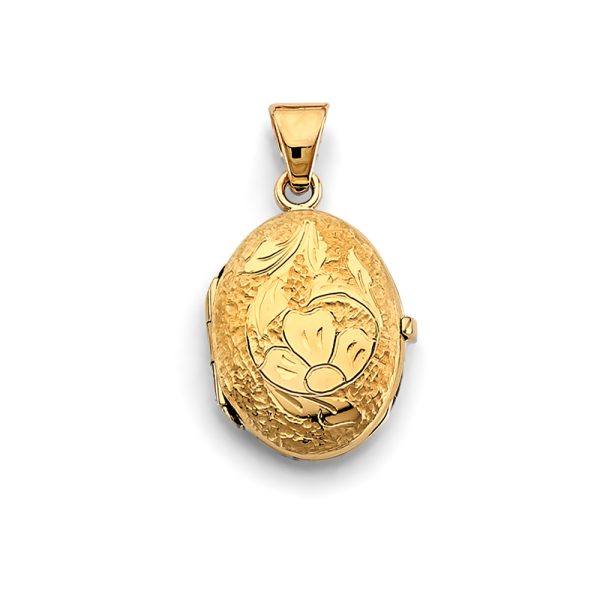 14KY Oval Locket Pendant