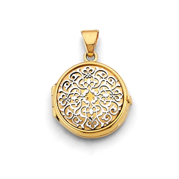 14KY Round Locket Pendant