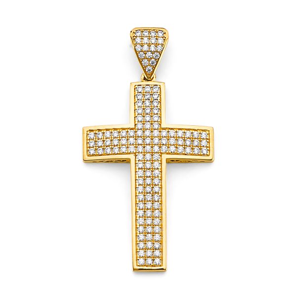 14KY CZ Cross Pendant