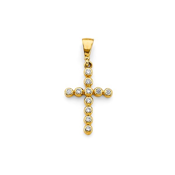 14KY CZ Cross Pendant