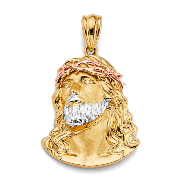 14K 3C Jesus Christ Head Pendant