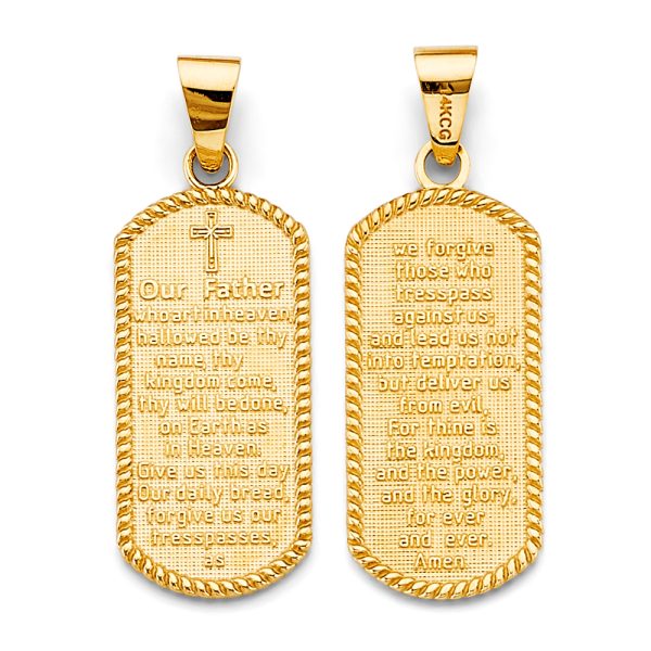 14KY Lord's Prayer in English Pendant