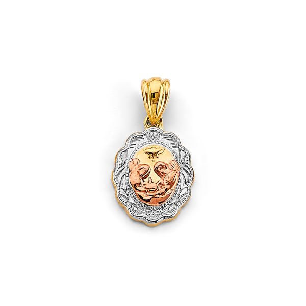 14K 3C Oval Baptism Pendant