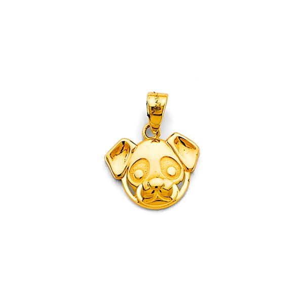 14KY Small Dog Face Pendant