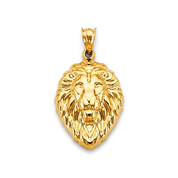 14KY Lion Face Pendant