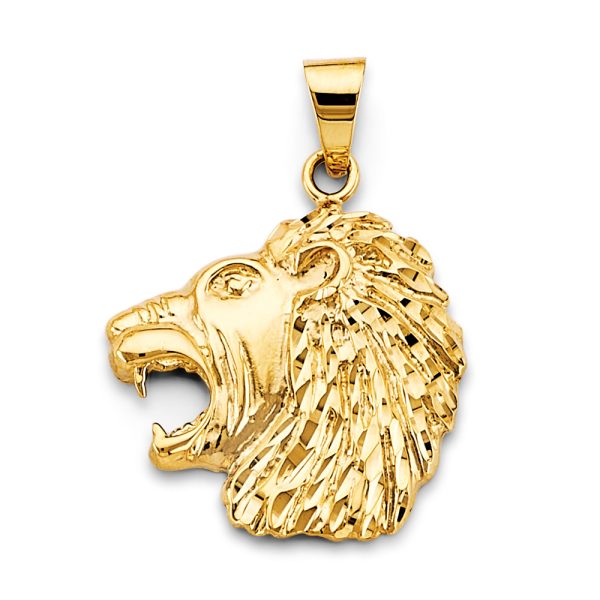 14KY Lion Face Pendant