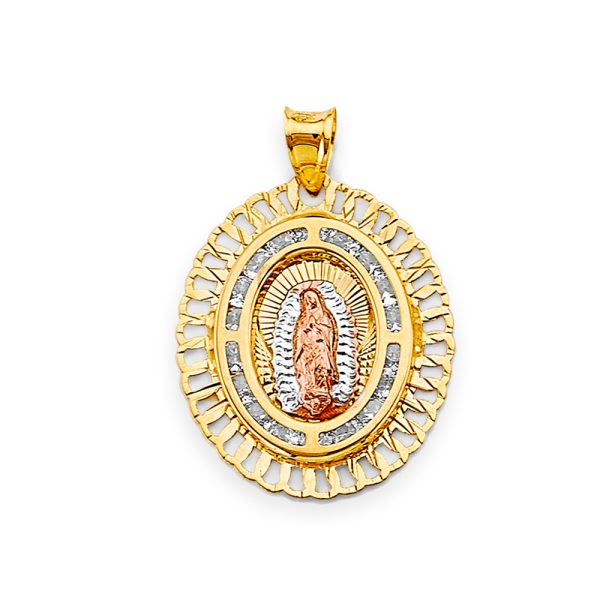 14K 3C CZ Guadalupe Pendant