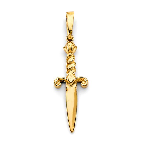 14KY Dagger Knife Pendant