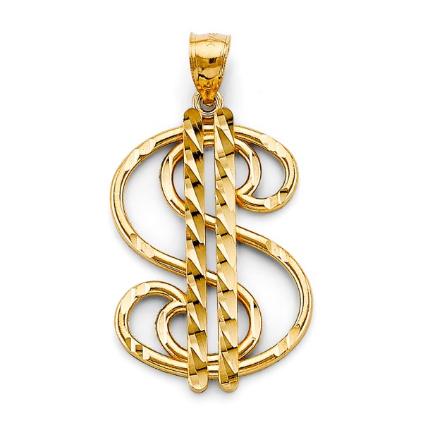 14KY Dollar Sign Pendant