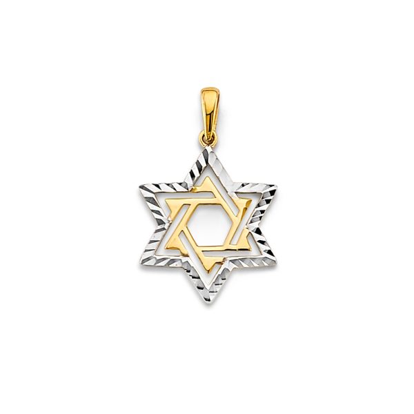 14K 2T Star of David Pendant