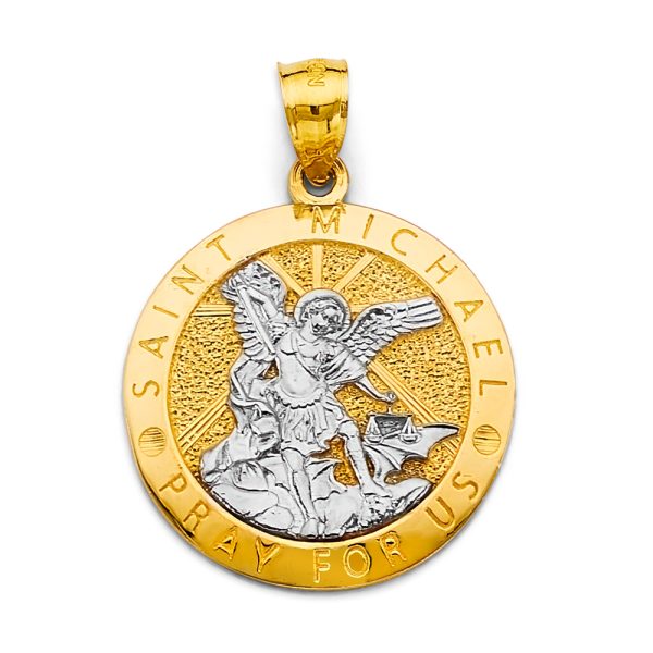 14K 2T Saint Michael Medal