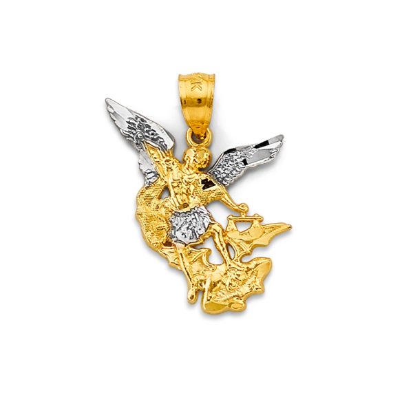 14K 2T Saint Michael Pendant