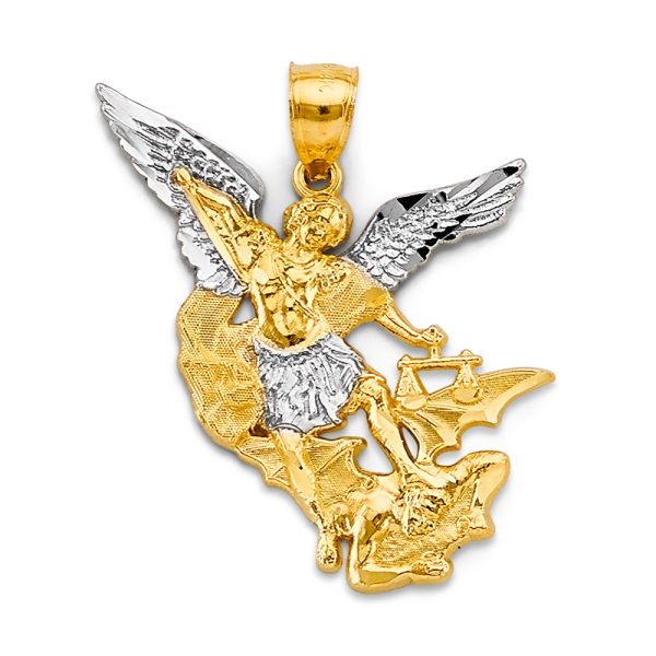 14K 2T Saint Michael Pendant