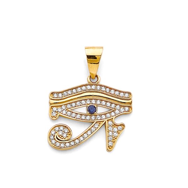 14K 2T Eye of Horus Pendant