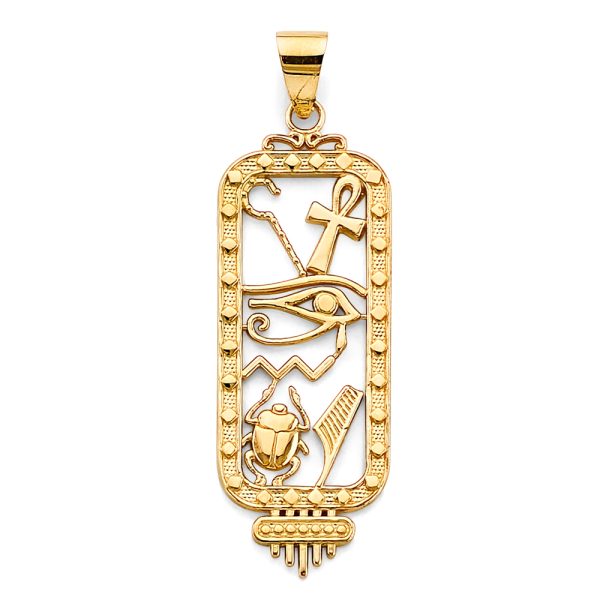 14KY Egyptian Cartouche Pendant