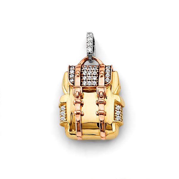 14K 3C CZ Bag Charm