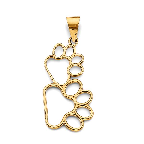 14KY Dog Paw Pendant