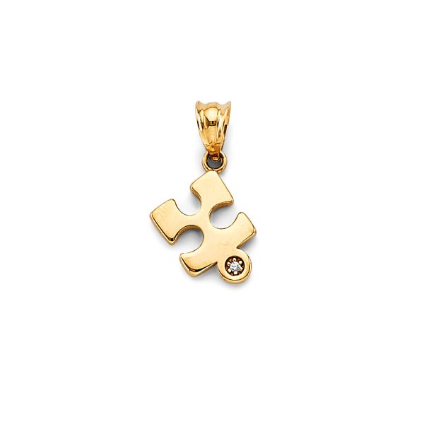 14KY CZ Puzzle Pendant