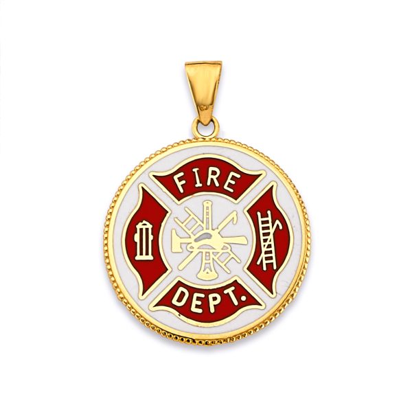 14KY Fire Dept. Double Sided Pendant