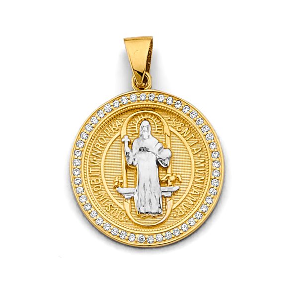 14K 2T CZ San Benito Pendant