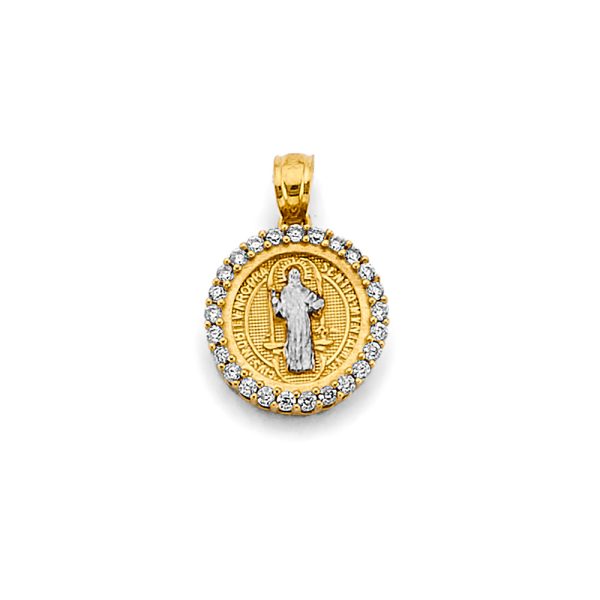 14K 2T CZ Small San Benito Pendant