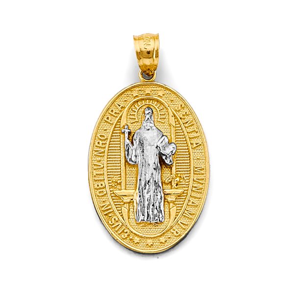 14K 2T Small Oval San Benito Pendant