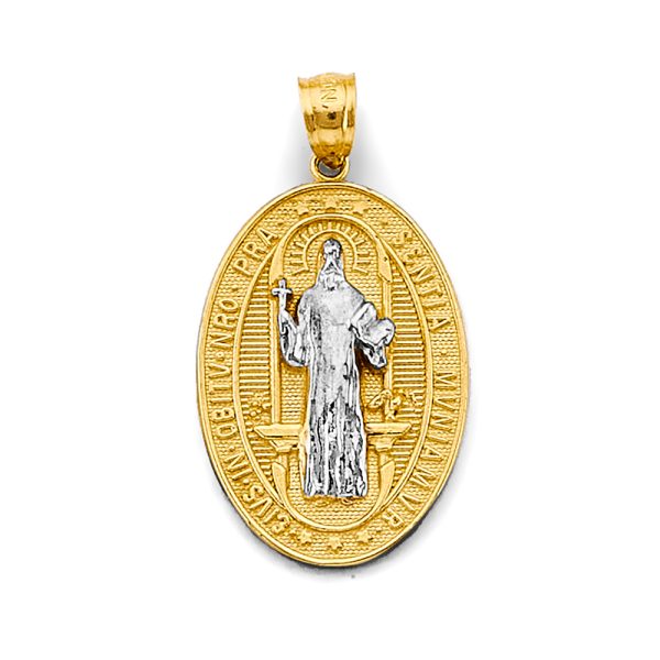 14K 2T Oval San Benito Pendant