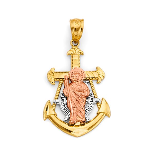 14K 3C Anchor St. Jude Thaddeus Pendant