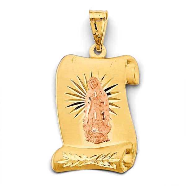 14K 2T Stamp Guadalupe Pendant