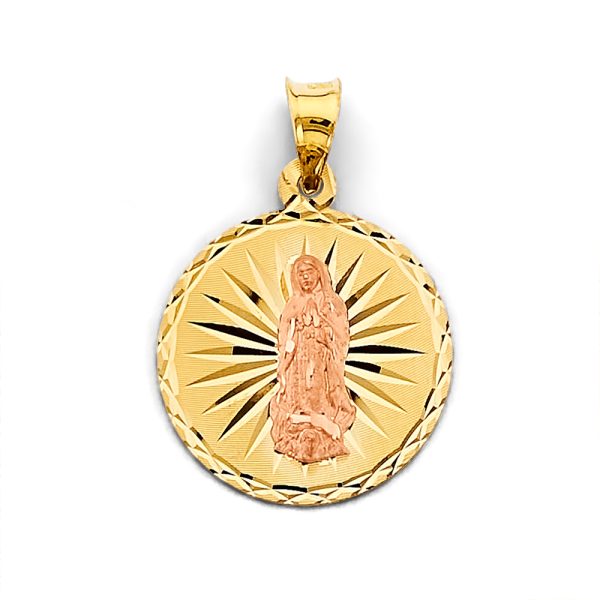 14K 2T Stamp Guadalupe Pendant