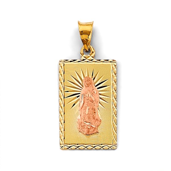 14K 2T Stamp Guadalupe Pendant