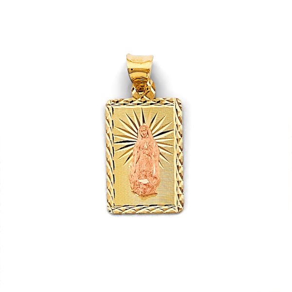 14K 2T Stamp Guadalupe Pendant