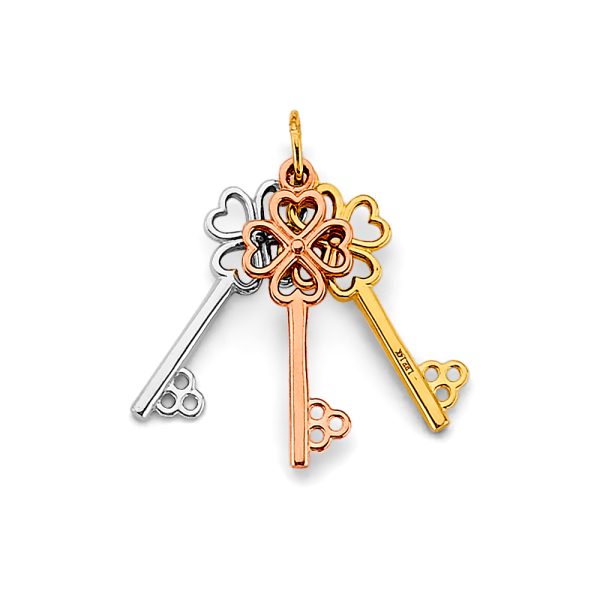 14K 3C Key Pendant