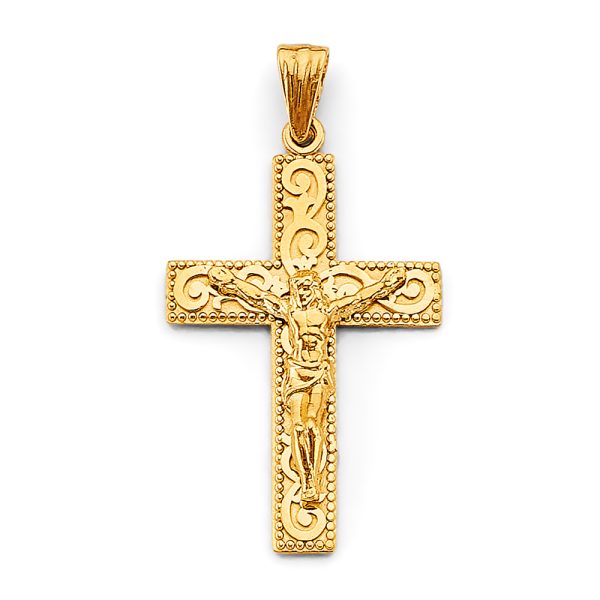 14KY Fancy Crucifix Cross Pendant