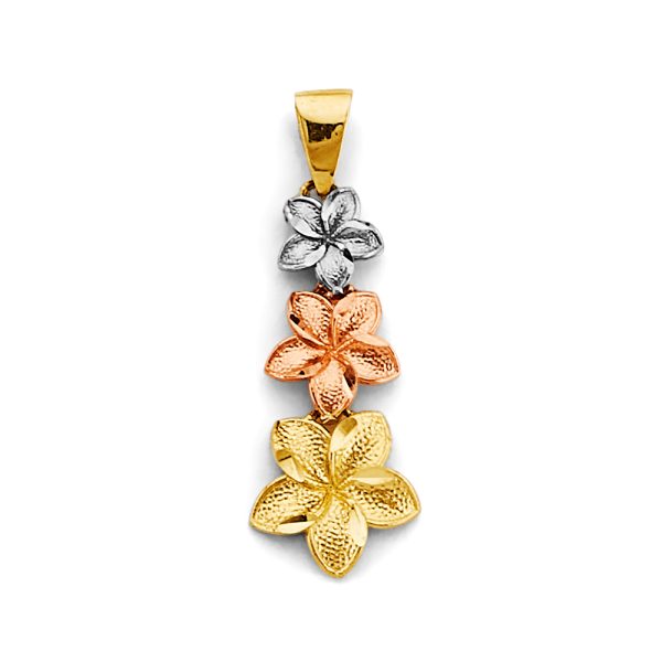 14K 3C Flower Pendant