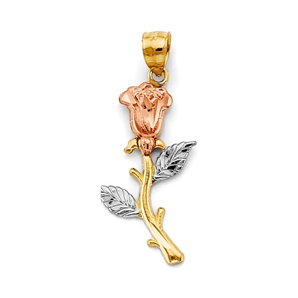 14K 3C Flower Pendant