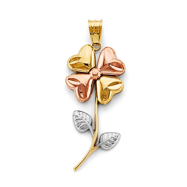 14K 3C Flower Pendant