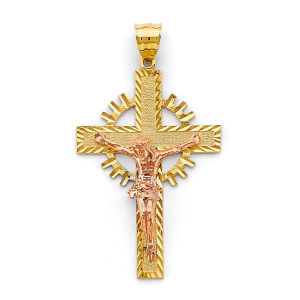 14K 3C Crucifix Cross Pendant