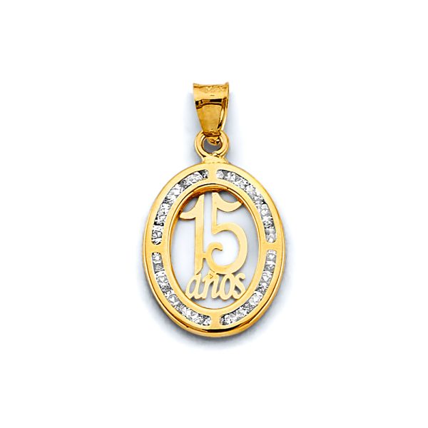 14KY CZ 15 Years Pendant