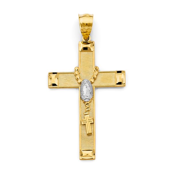 14K 2T Religious Cross Pendant