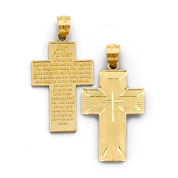 14KY Lord Prayer Cross (English)