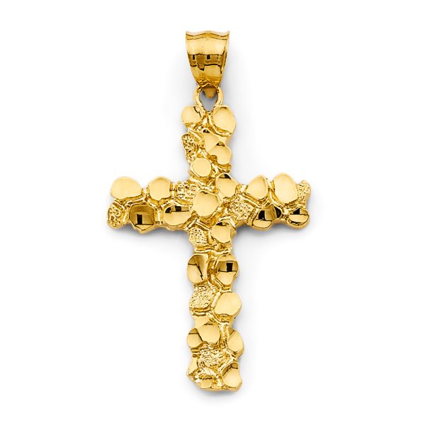 14KY Nugget Cross Pendant