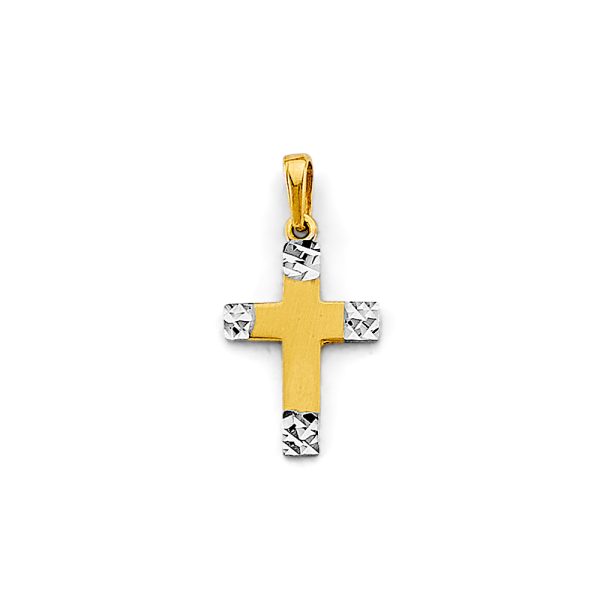 14K 2T Small Cross Pendant